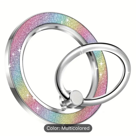 Sparkling Magnetic Phone Ring Holder and Kickstand Cute Glitter Finger GripStand - Picture 1 of 7